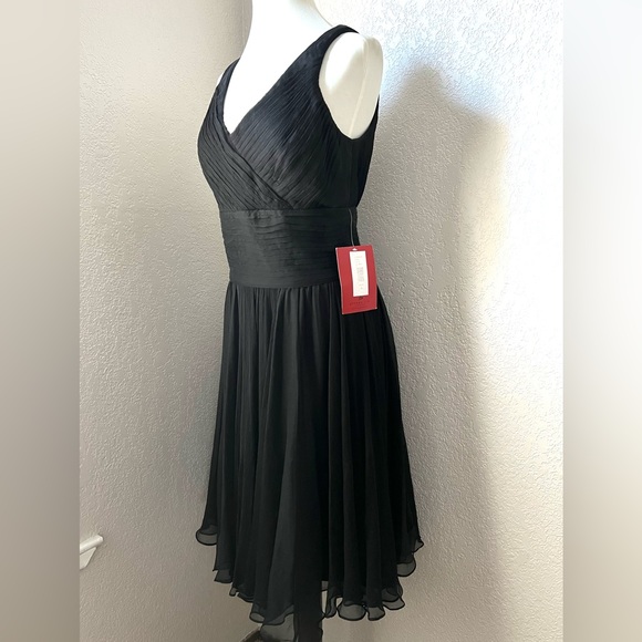 JS Collections Black Sleeveless A line Cocktail Midi Party Cocktail Long Dress 6 - Picture 2 of 9